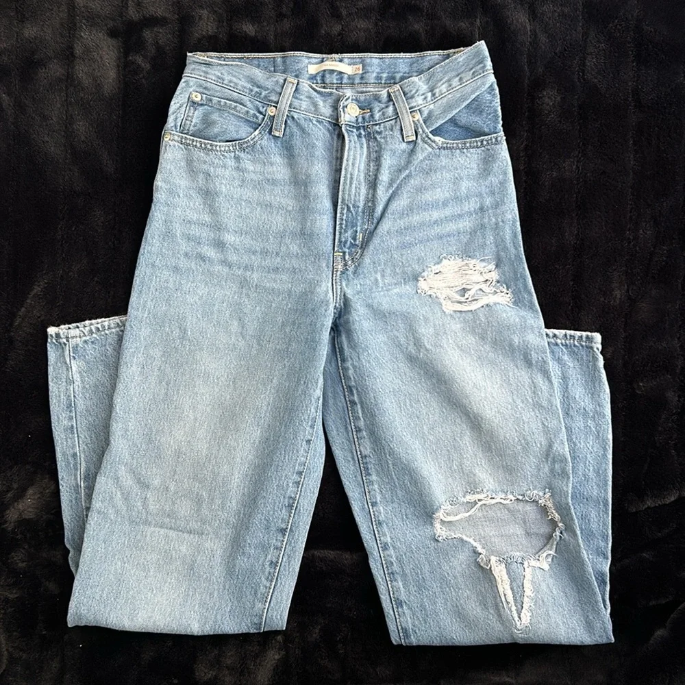 Levi size 26, ‘94 Baggy straight leg light wash jean pant - Picture 4 of 8